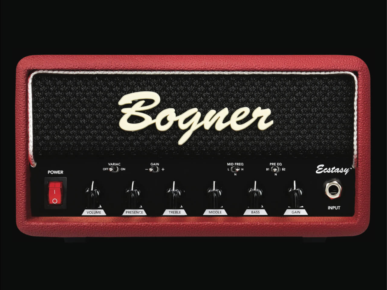 【12/10発売 ご予約受付中】Bogner(ボグナー) ECSTASY Mini Custom Color / Red Tolex/Black Grill/Silver Piping [Black knobs](ヘッドアンプ) 駅前店