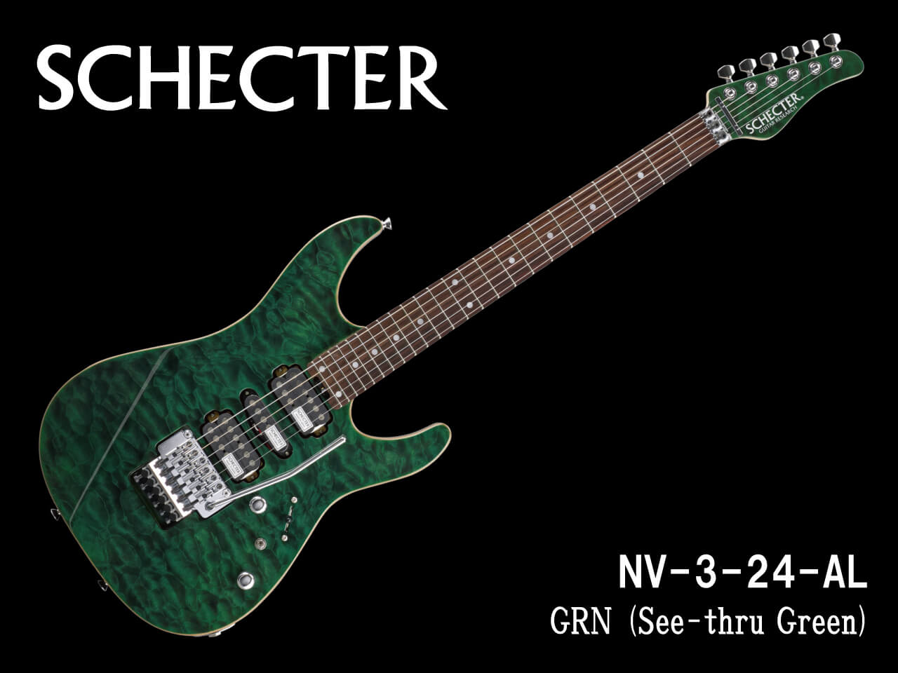 【受注生産】SCHECTER(シェクター) NV-3-24-AL / GRN (See-thru Green)