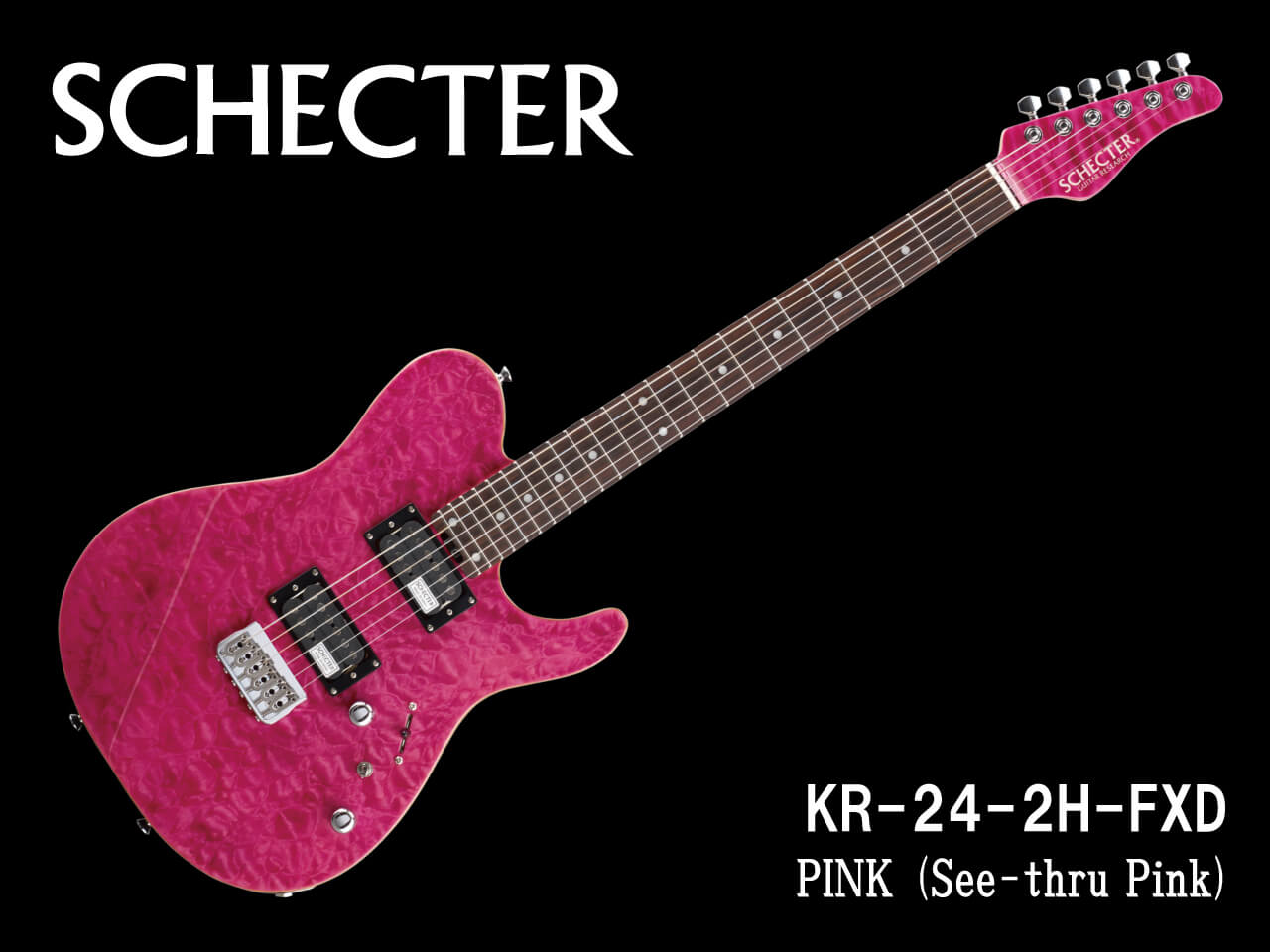 【受注生産】SCHECTER(シェクター) KR-24-2H-FXD / PINK (See-thru Pink)