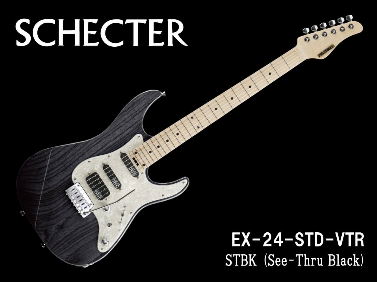 【受注生産】SCHECTER(シェクター)EX-24-STD-VTR / STBK (See-Thru Black)