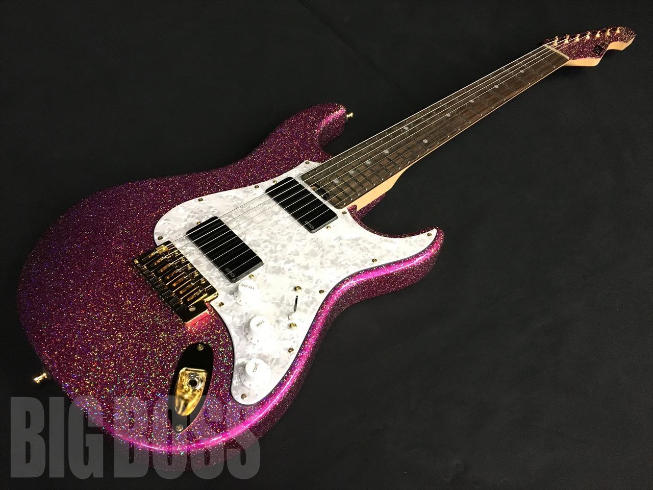 【受注生産】ESP(イーエスピー) SNAPPER-7 Ohmura Custom -Twinkle Pink- (大村孝佳モデル)【7弦ギター】