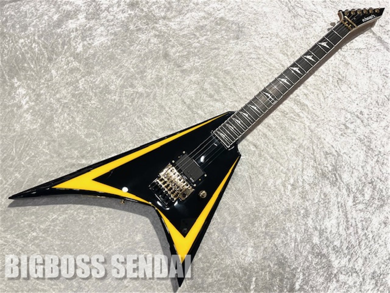 【即納可能】EDWARDS(エドワーズ)E-ALEXI ARROW HEAD Alexi Laiho Model / Black with Yellow Stripe 仙台店