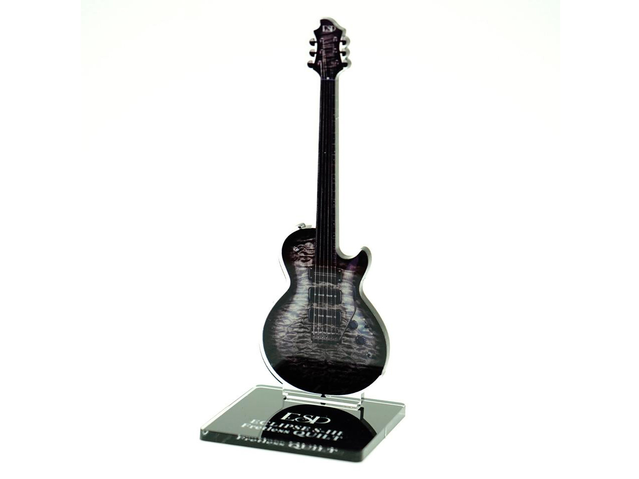 【2024年3月頃入荷予定｜ご予約商品】ESP Acrylic Keyholder Guitar Collection -SUGIZO Vol.1- AS-SGZ-04 (ESP ECLIPSE S-III Fretless QUILT) / スタンドタイプ