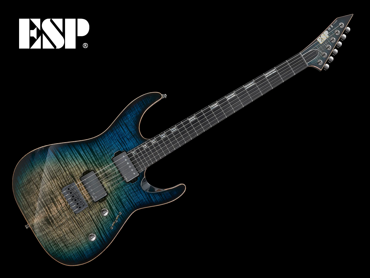 【受注生産】ESP(イーエスピー) M-II CTM NT/FM (Black Aqua Burst C w/Blue Pearl Black)