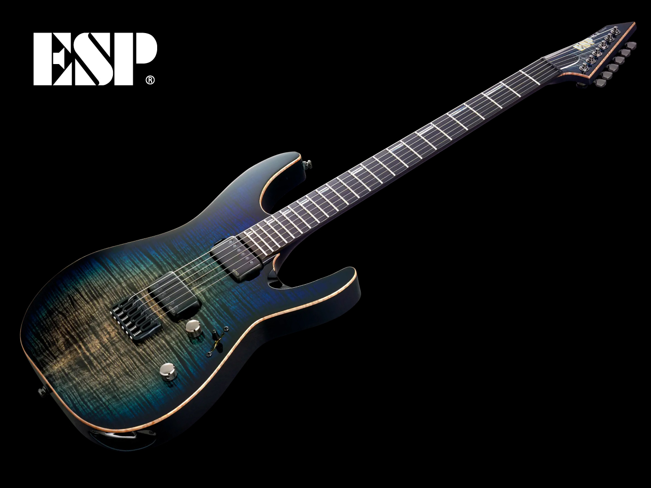 【受注生産】ESP(イーエスピー) M-II CTM NT/FM (Black Aqua Burst C w/Blue Pearl Black)