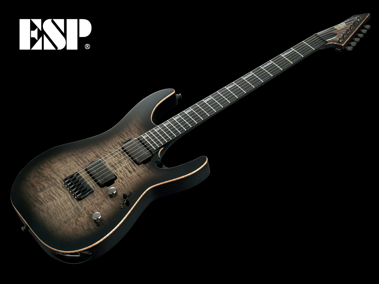 【受注生産】ESP(イーエスピー) M-II CTM NT/FM (Charcoal Burst w/White Pearl Black)