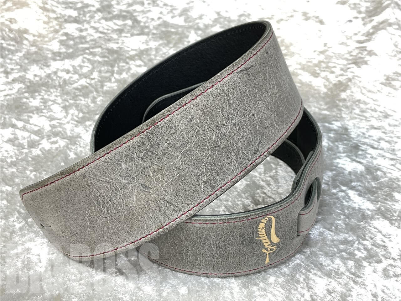 【即納可能】Grande uomo（グランデウオモ）KUDU Special Strap Gray ボルドーステッチ　名古屋店