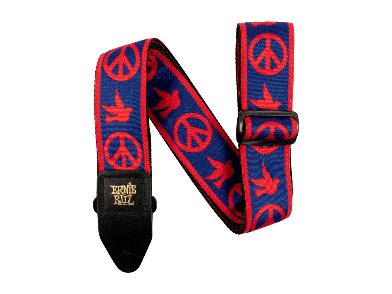 ERNIE BALL(アーニーボール) RED AND BLUE PEACE LOVE DOVE JACQUARD STRAP (ストラップ)