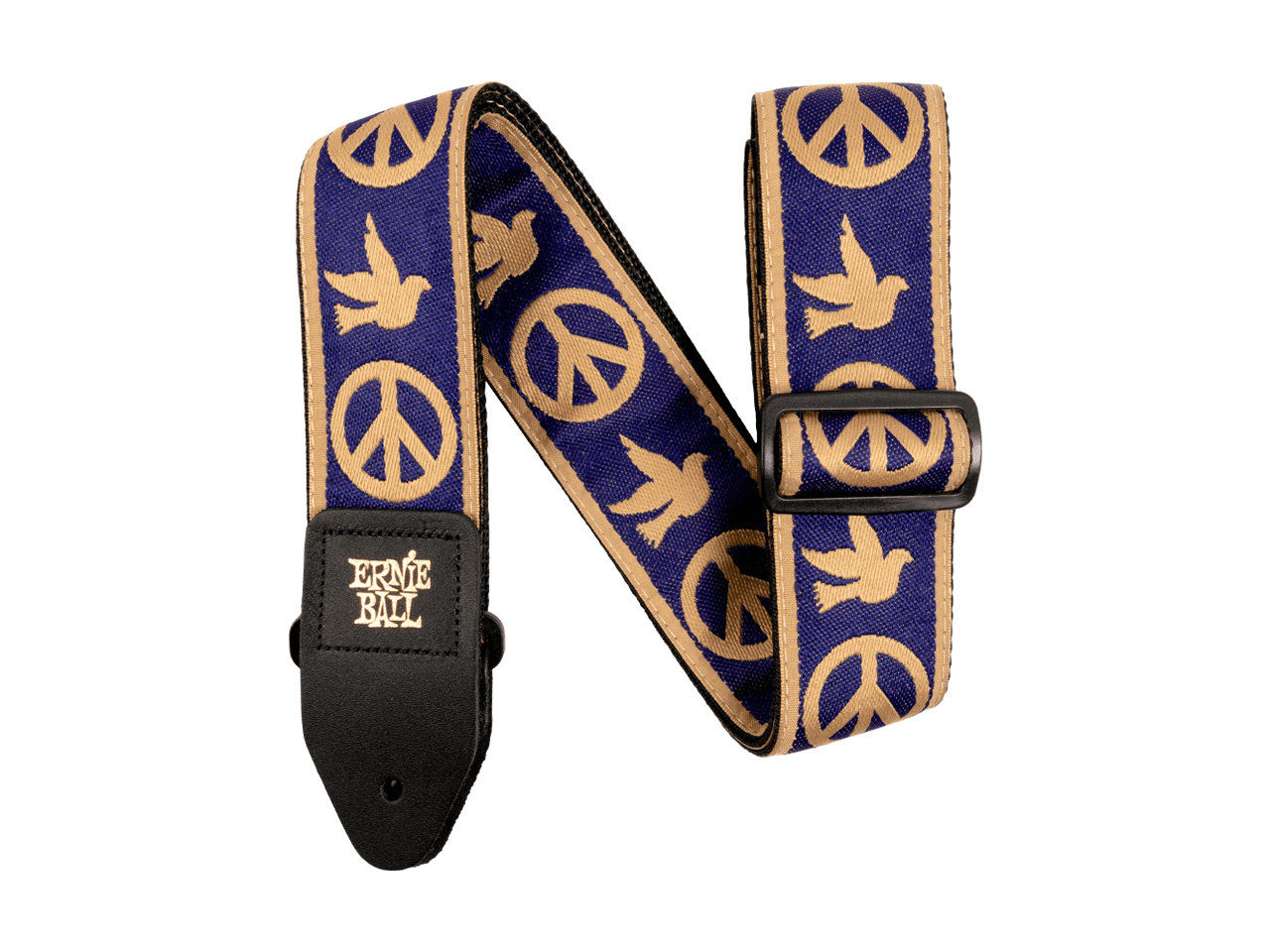 ERNIE BALL(アーニーボール) NAVY BLUE AND BEIGE PEACE LOVE DOVE JACQUARD STRAP(ストラップ)